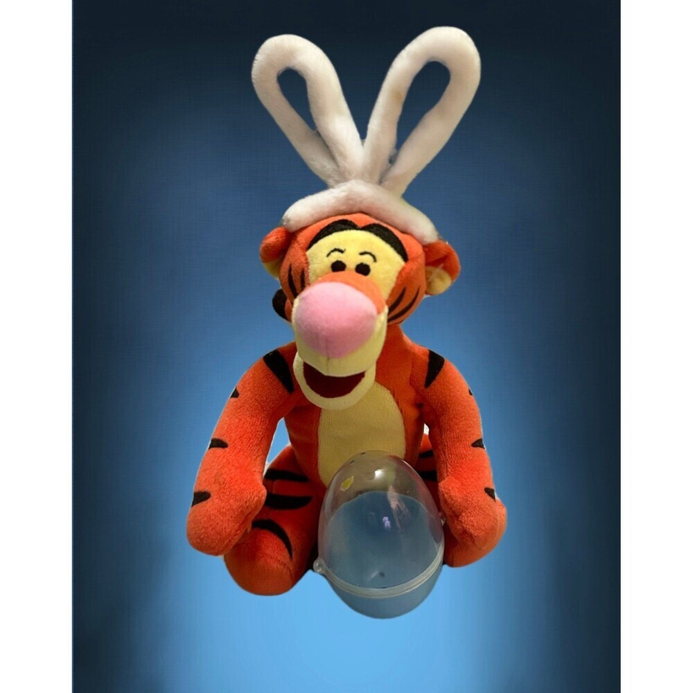 Disney Easter  Tigger Plush with White Bunny Ears and Pink Nose